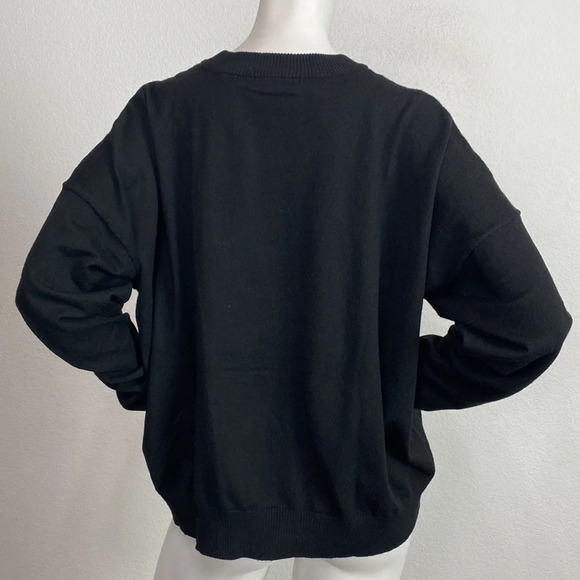 T Tahari Women's Black Long Sleeve Crew Neck Pullover Sweater Size XL - Picture 3 of 7